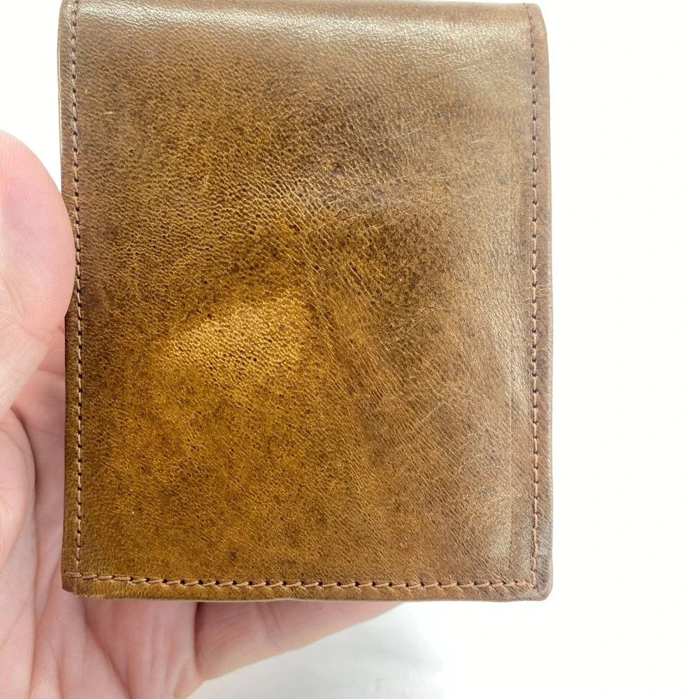 Vintage Leather Wallets Set of 2 Gotham Leather Goods Bifold Mexico Brown Black